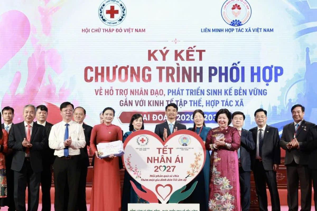 Hội CTĐ VN và Liên minh HTX VN phối hợp chương trình nhân đạo, phát triển sinh kế