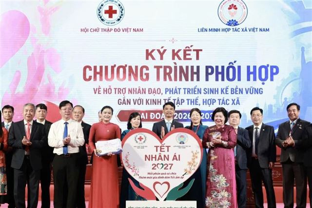 Hội CTĐ VN và Liên minh HTX VN phối hợp chương trình nhân đạo, phát triển sinh kế