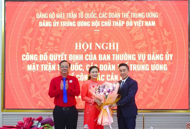 Đồng chí Đỗ Thị Thu Thảo được chỉ định giữ chức Bí thư Đảng ủy Trung ương Hội Chữ thập đỏ Việt Nam