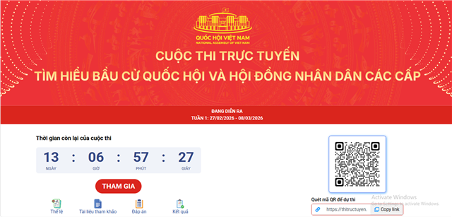 Lan tỏa trách nhiệm công dân – Tích cực tham gia Cuộc thi trực tuyến tìm hiểu bầu cử Quốc hội và Hội đồng nhân dân các cấp