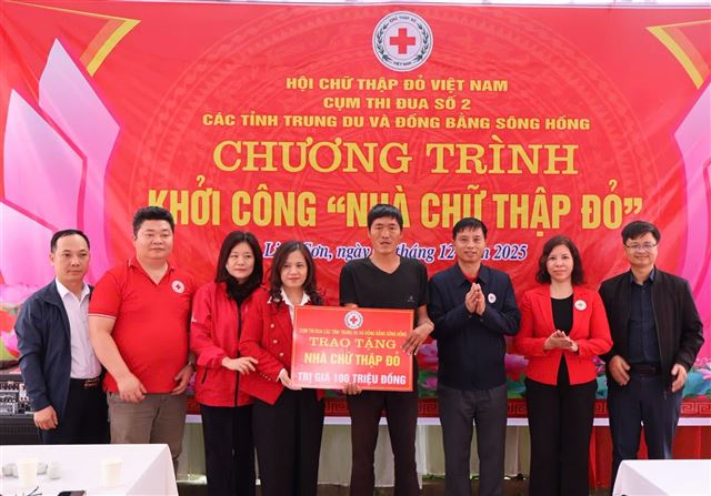 Cụm thi đua các tỉnh trung du và đồng bằng Bắc Bộ: Khởi công xây dựng “Nhà Chữ thập đỏ”