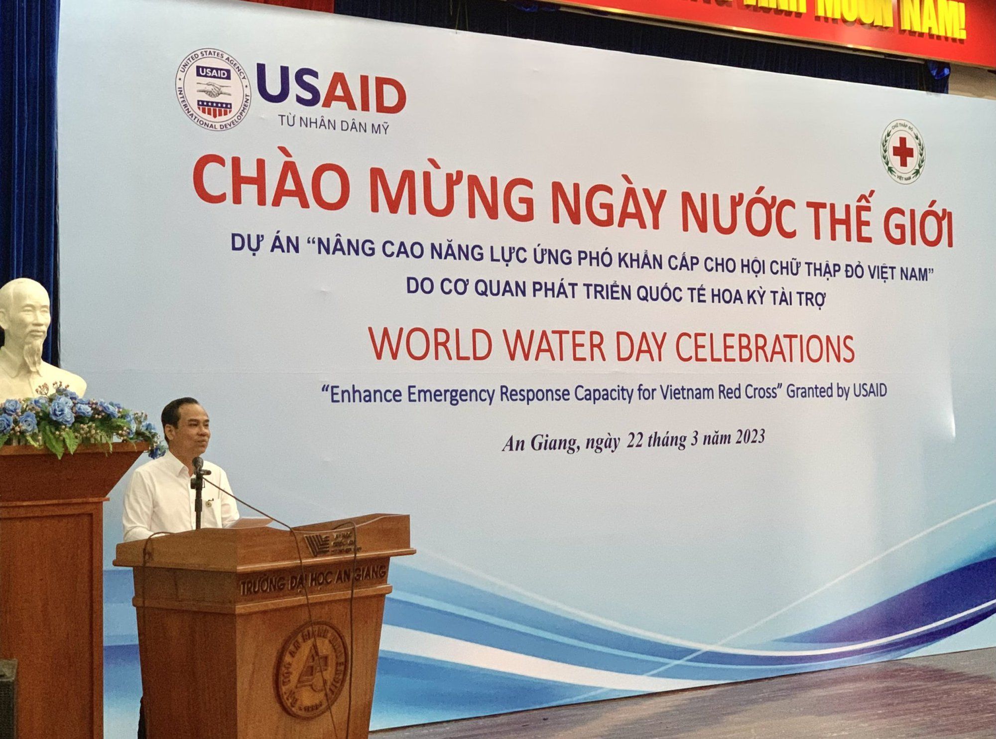 Hội Chữ thập đỏ tỉnh An Giang tổ chức Lễ Mít tinh kỷ niệm Ngày nước thế giới 22/3/2023