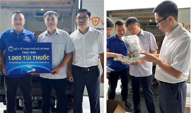 Ngành y tế TP Hồ Chí Minh gửi 10.000 túi thuốc hỗ trợ vùng lũ phía Bắc