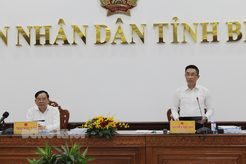 Ông Nguyễn Hải Anh - Phó chủ tịch Hội Chữ thập đỏ phát biểu đánh giá cao công tác phòng, chống thiên tai ở địa phương.
