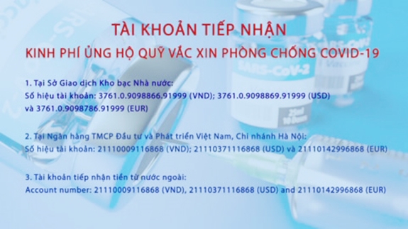 Công bố tài khoản tiếp nhận kinh phí ủng hộ Quỹ vắc-xin phòng Covid-19 - Ảnh 1.