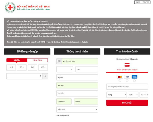 Hội Chữ thập đỏ Việt Nam thiết lập kênh Ủng hộ trực tuyến - Ảnh 1.