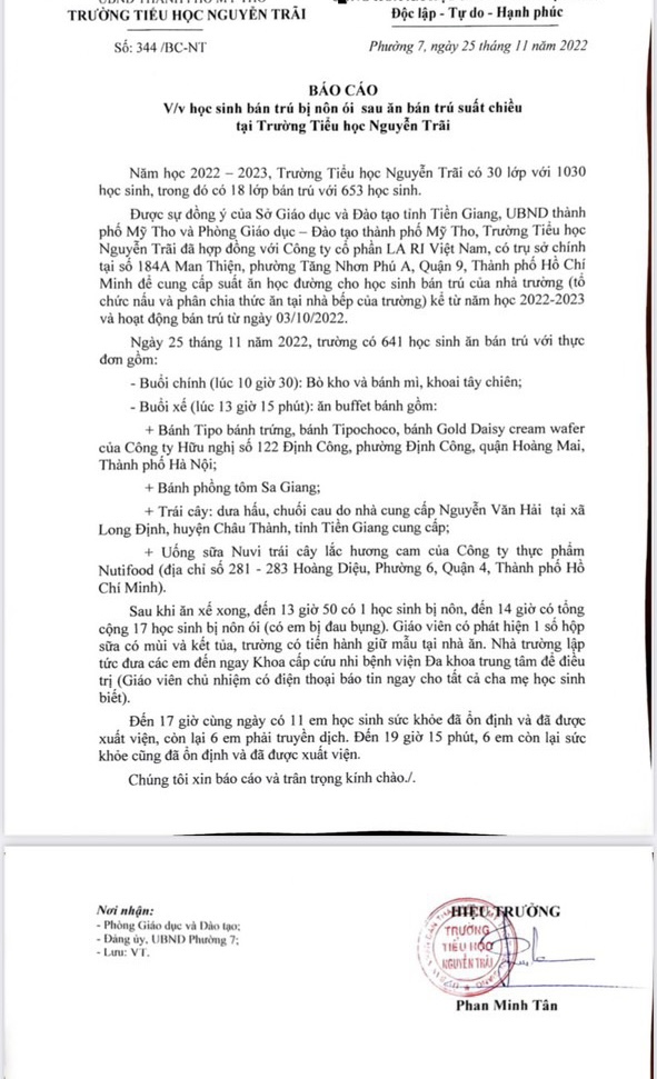 14 học sinh Tiền Giang nhập viện sau khi uống sữa   - Ảnh 2.